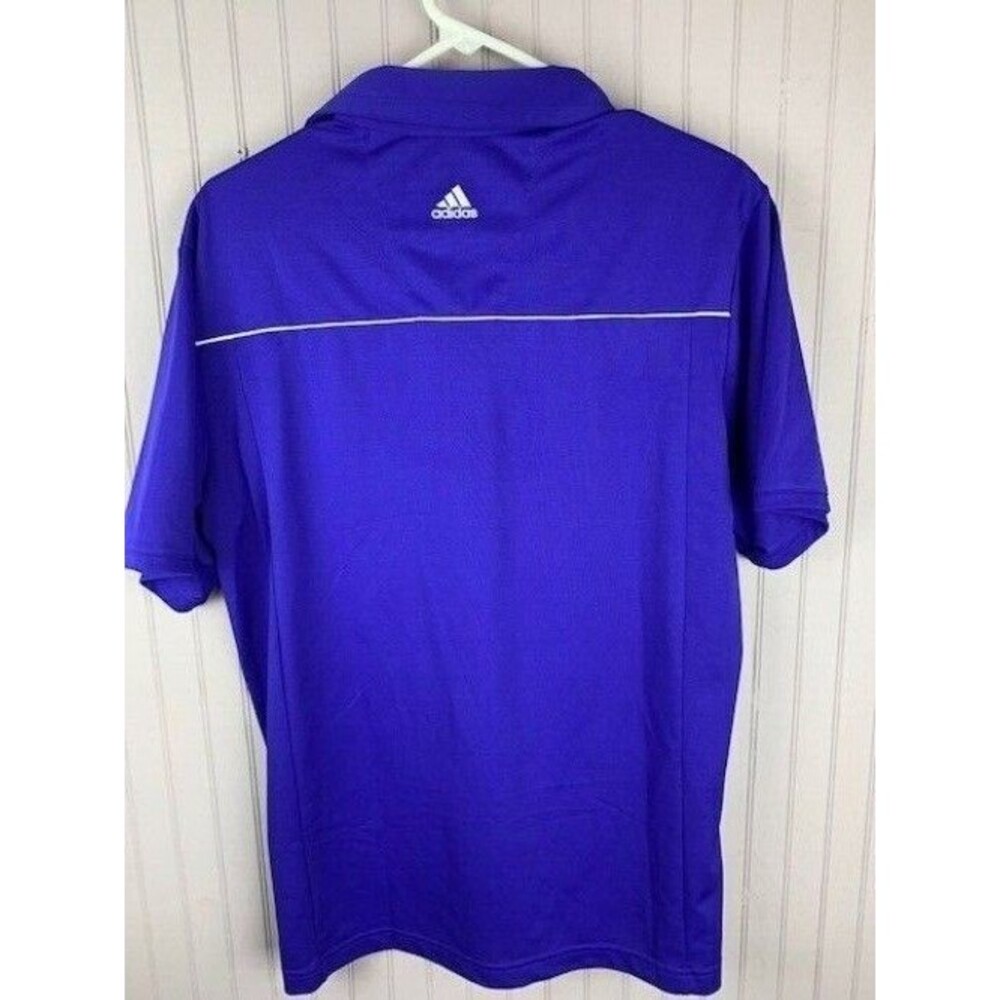 Adidas Size M Mens Golf Polo Shirt Climalite Purple short Sleeve - Picture 3 of 3